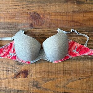 Gray and Pink Women's Bra